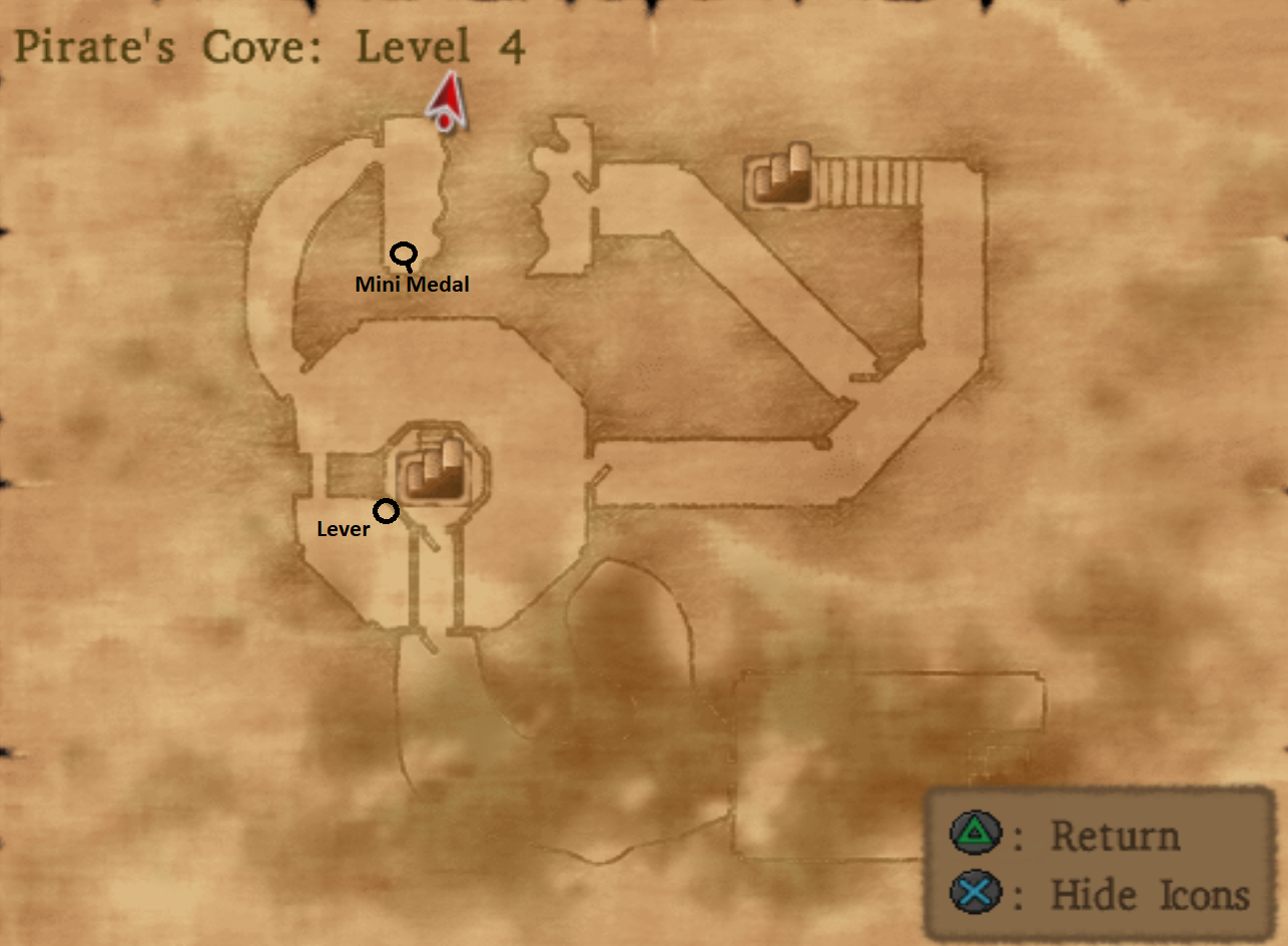 Map of Pirates Cove Level 4